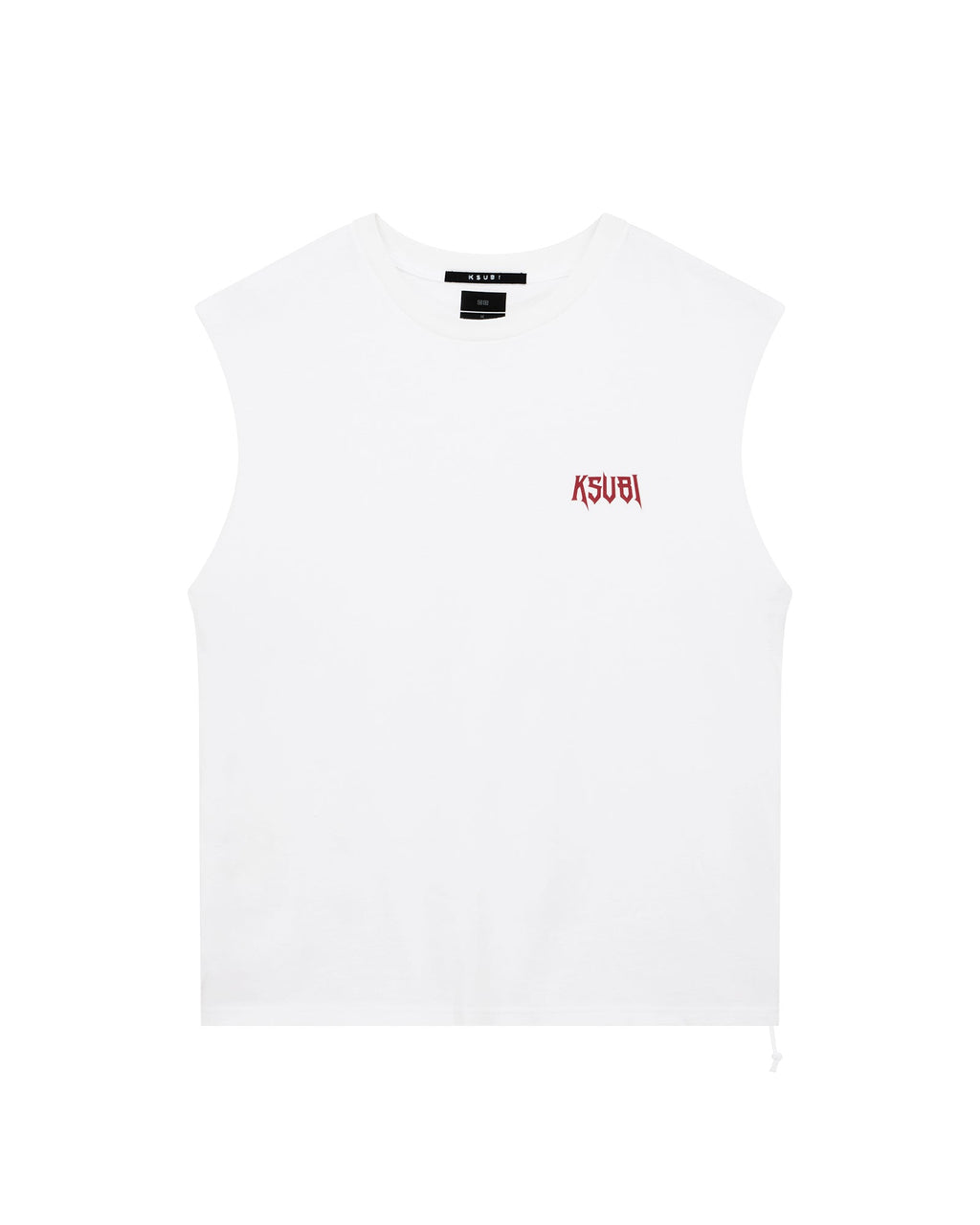 MENS KINGDOM CUT OFF BIGGIE TEE WHITE TEES