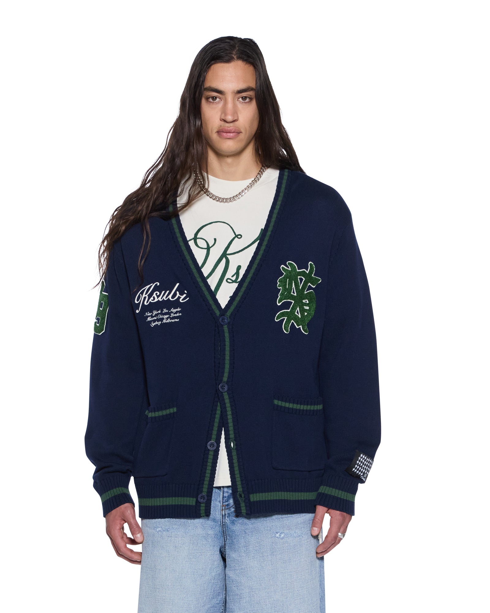 MENS  PLAYOFF CARDIGAN MIDNIGHT REGULAR KNITWEAR