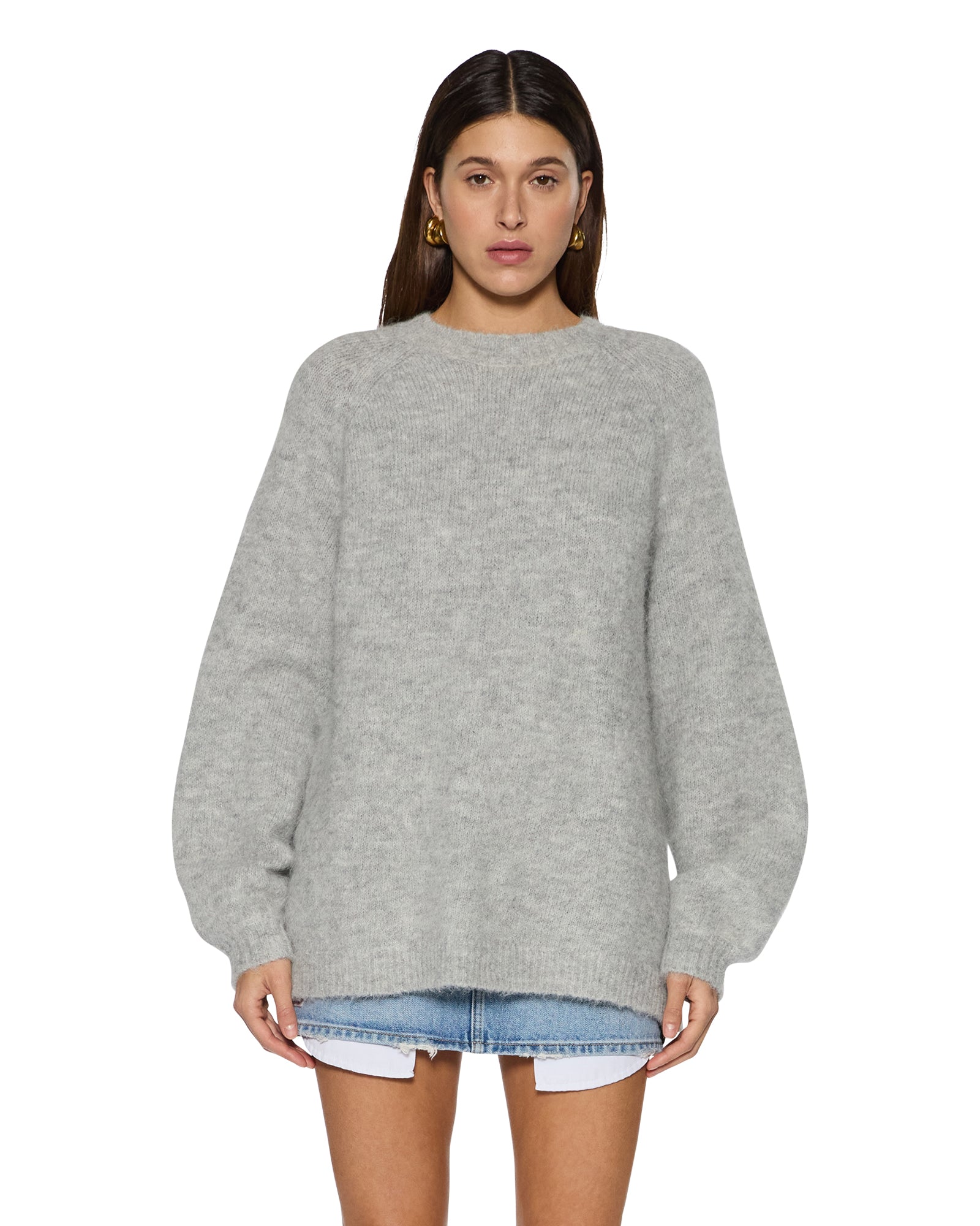 WOMENS  COSY KNIT LIGHT GREY REGULAR KNITWEAR