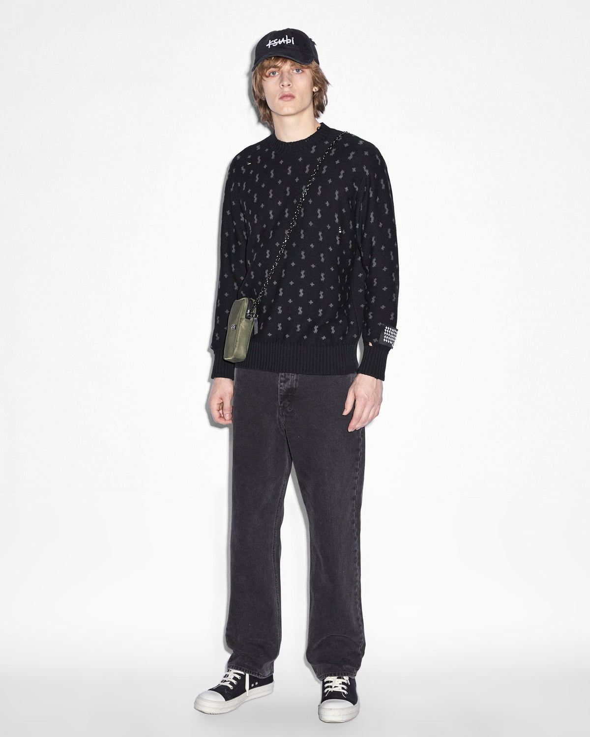 MENS ALLSTAR KNIT CREW BLACK KNITWEAR