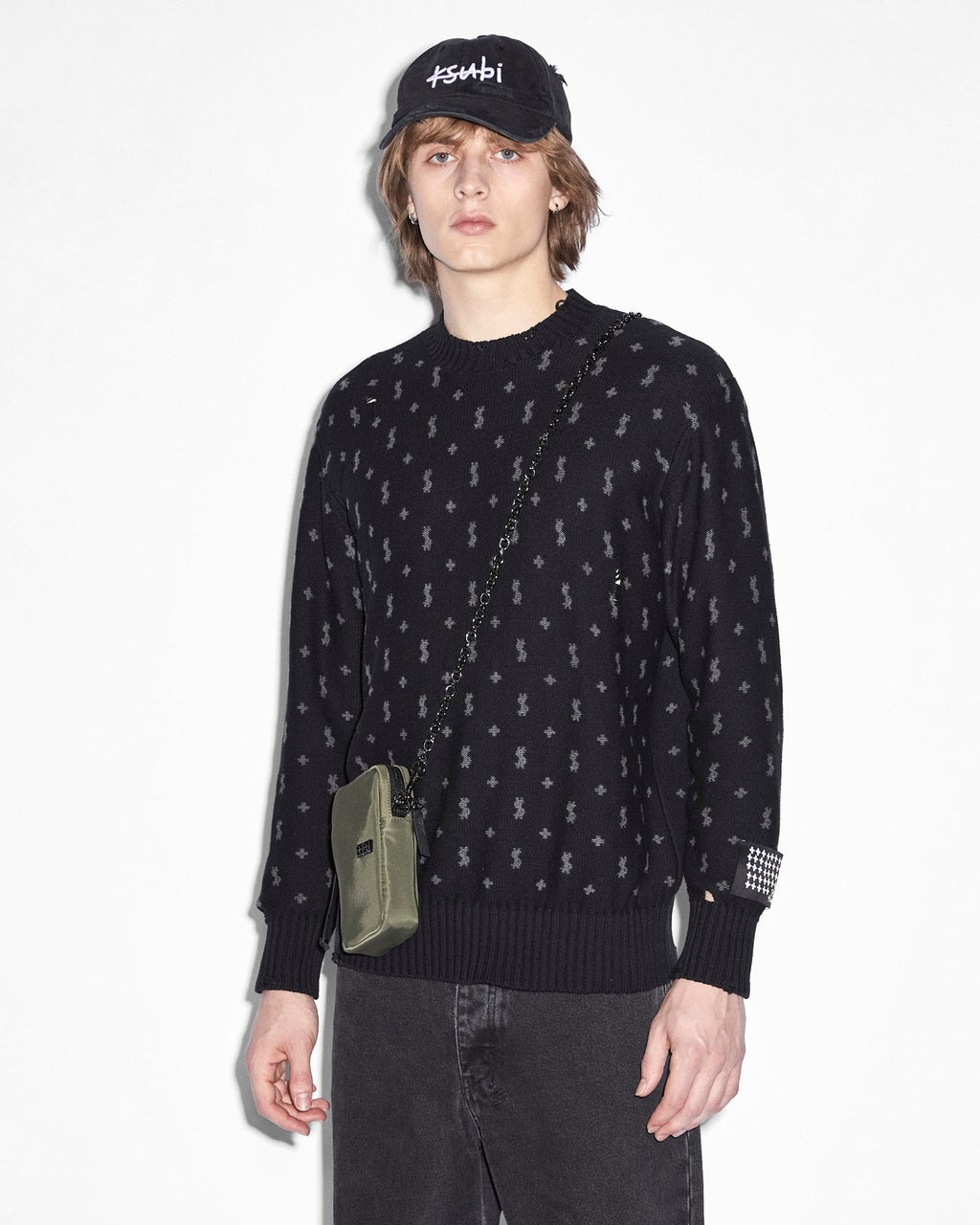 MENS ALLSTAR KNIT CREW BLACK KNITWEAR