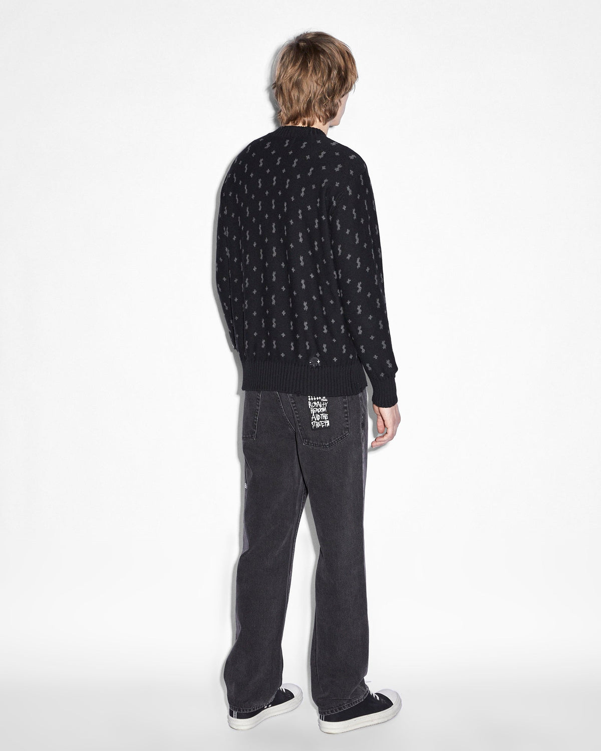 MENS ALLSTAR KNIT CREW BLACK KNITWEAR