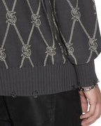 MENS DIAMOND DOLLAR KNIT CREW GREY KNITWEAR