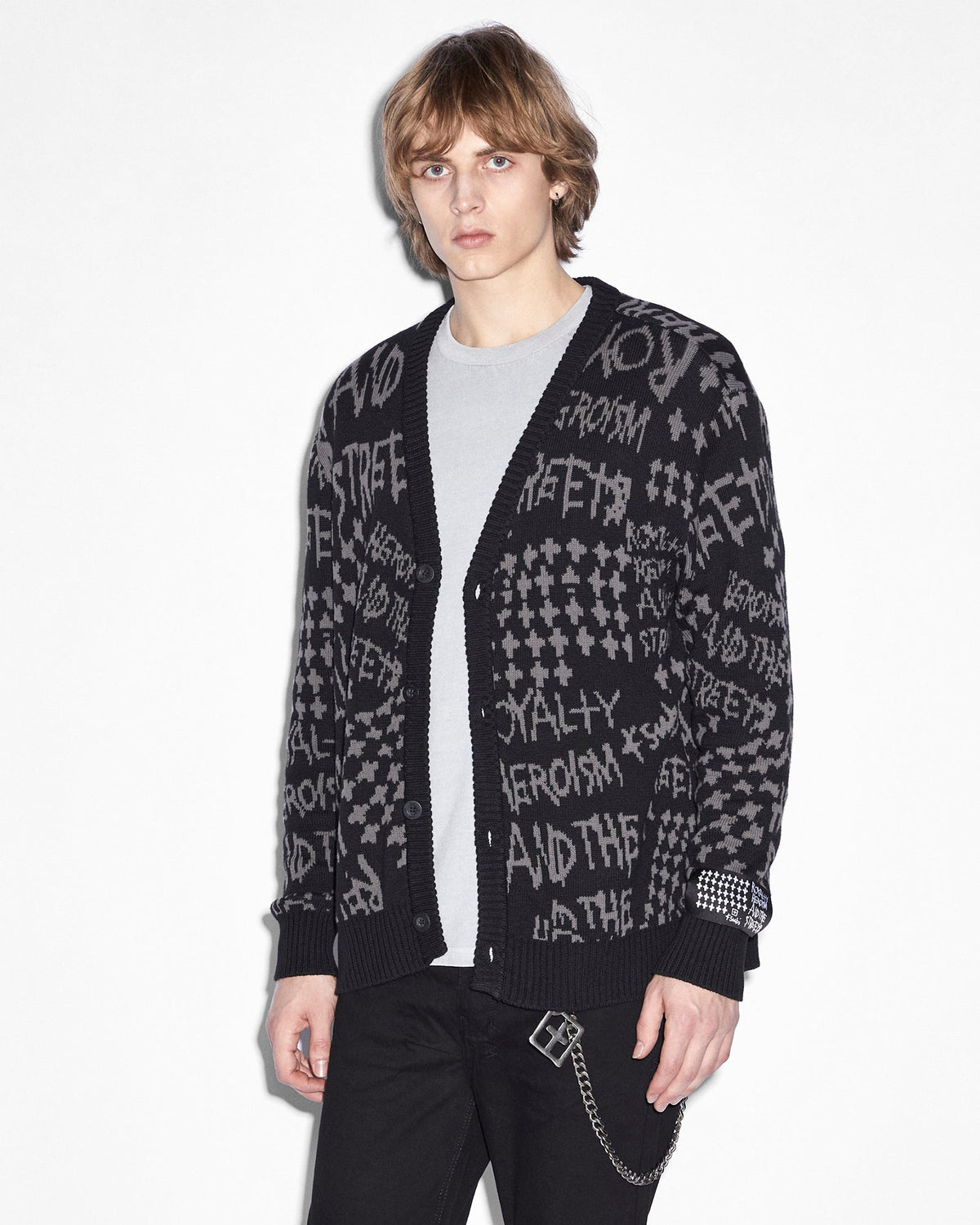 Mens Heroism Cardigan Black Regular Knitwear - Black