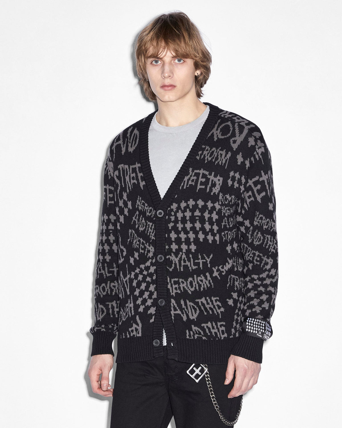 Mens Heroism Cardigan Black Regular Knitwear - Black