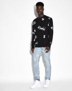 Mens Kash Box Knit Crew Black Regular Knitwear - Black