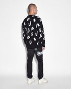 MENS LETTERS KNIT CREW BLACK KNITWEAR