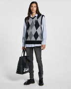 MENS OLD DOLLAR VEST GREY KNITWEAR