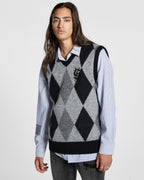 MENS OLD DOLLAR VEST GREY KNITWEAR