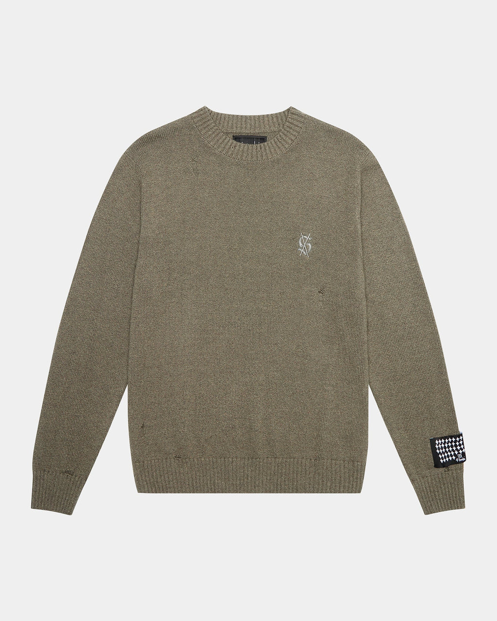 Mens Vintage Dollar Knit Crew Surplus Regular Knitwear - Green