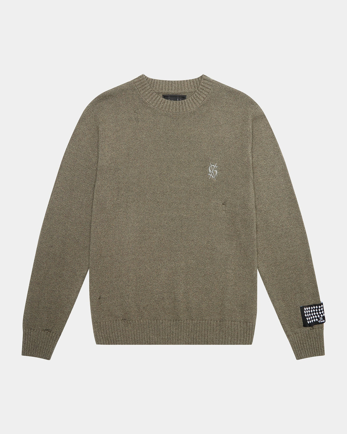 Mens Vintage Dollar Knit Crew Surplus Regular Knitwear - Green