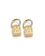 KRYSTAL BOX CROSS HUGGIE EARINGS GOLD JEWELLERY