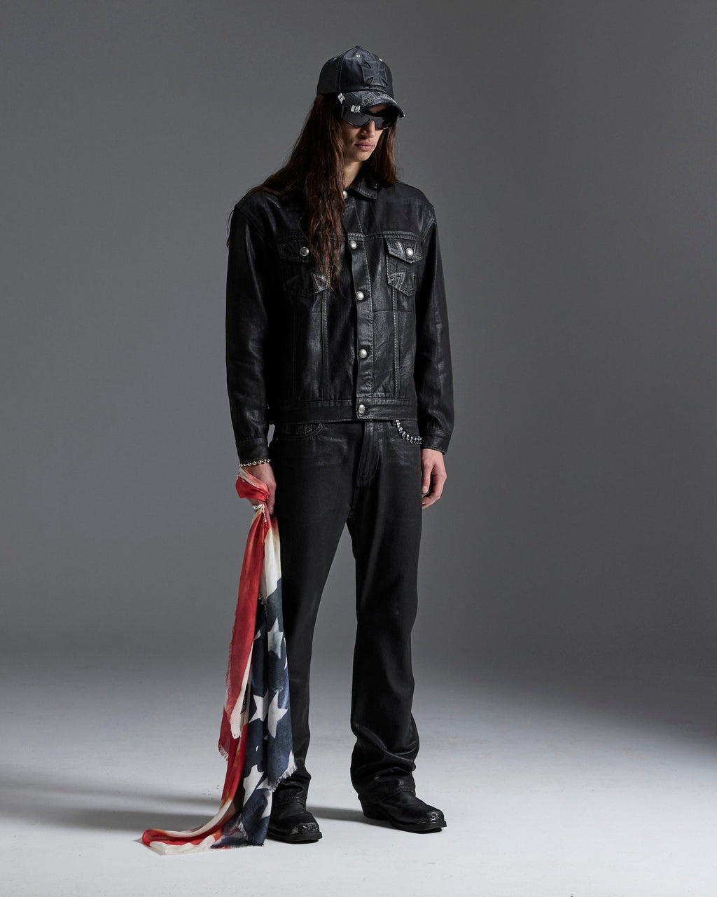 MENS KSUBI X ALICE HOLLYWOOD TORO BLACK WAX DENIM JEANS