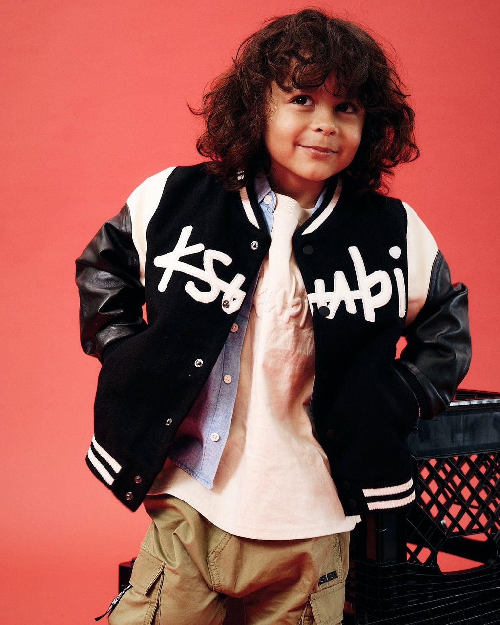 KIDS 1999 LIL KING LETTERMAN JACKET BLACK JACKETS
