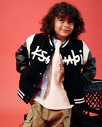 KIDS 1999 LIL KING LETTERMAN JACKET BLACK JACKETS