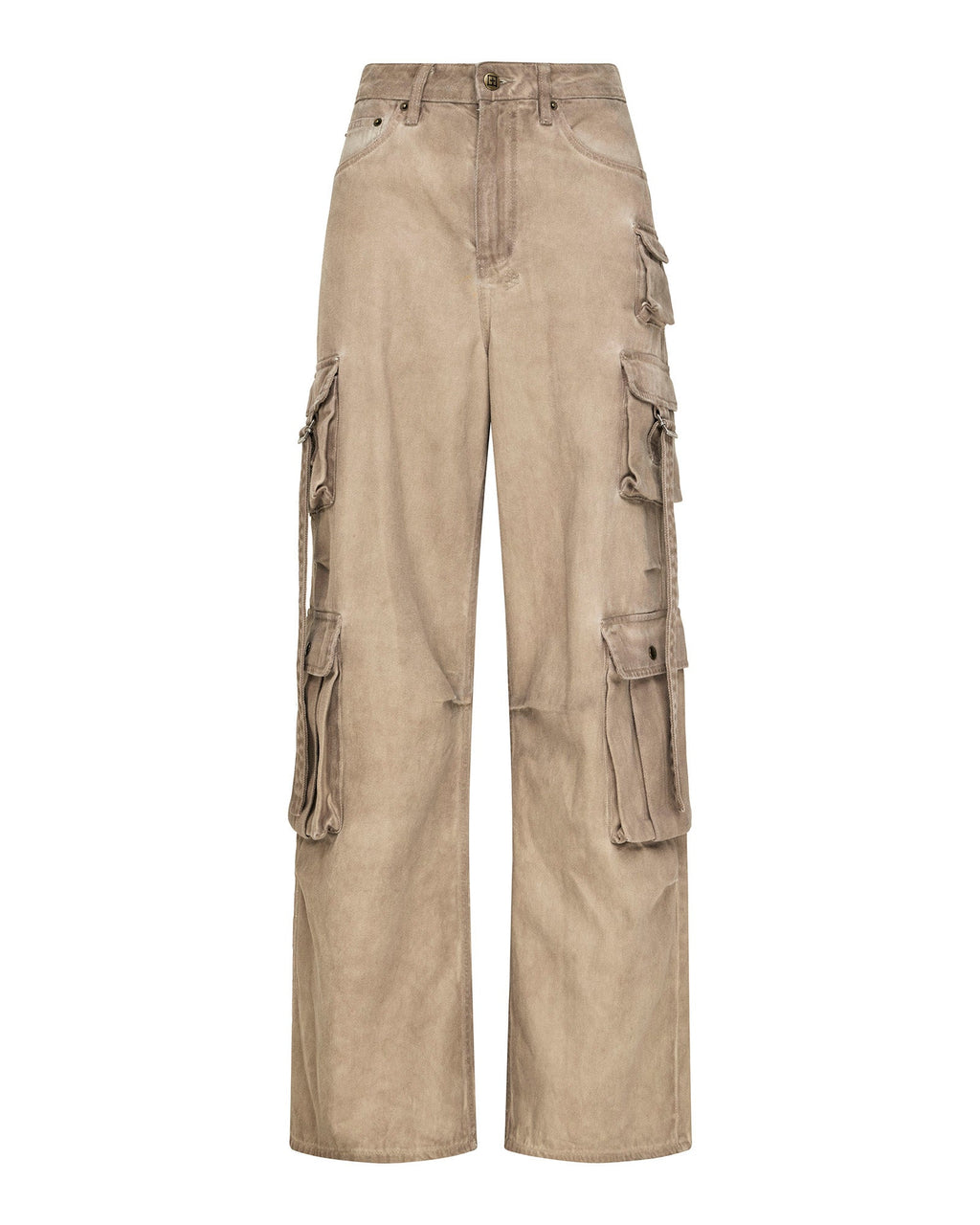 Womens Ksuper Cargo Terra Baggy Denim Jeans - Brown