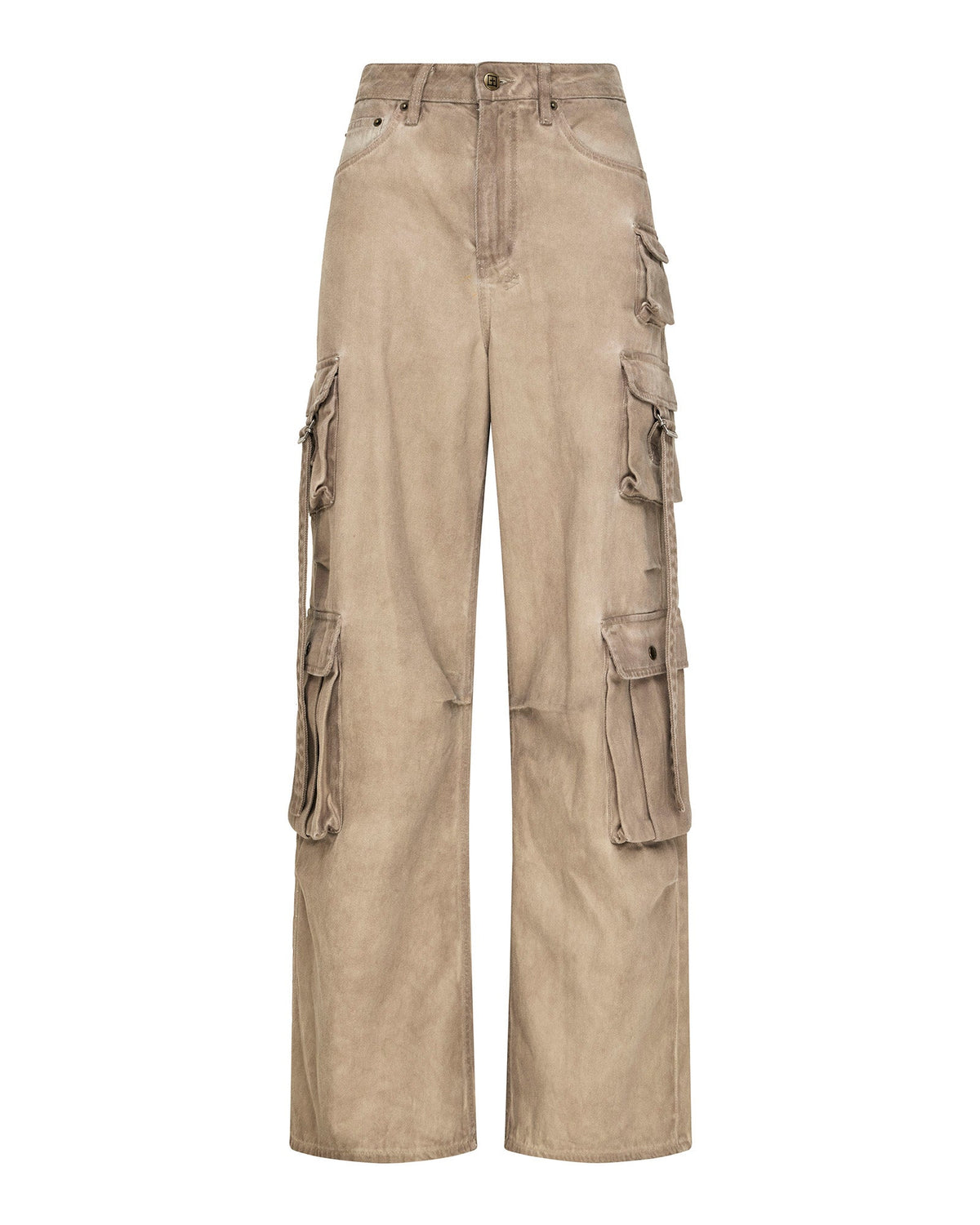 Womens Ksuper Cargo Terra Baggy Denim Jeans - Brown