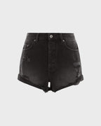 WOMENS ROLLIN OUT SHORT TRASHED BLACK WALKSHORTS