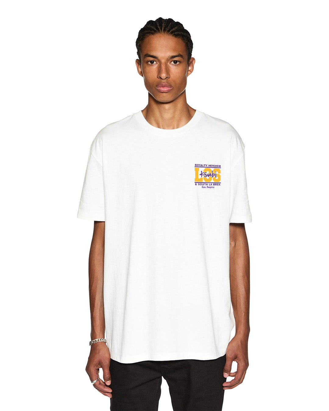 MENS LA AND THE STREETS SS BIGGIE TEE WHITE OVERSIZED TEES