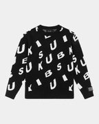 MENS LETTERS KNIT CREW BLACK KNITWEAR