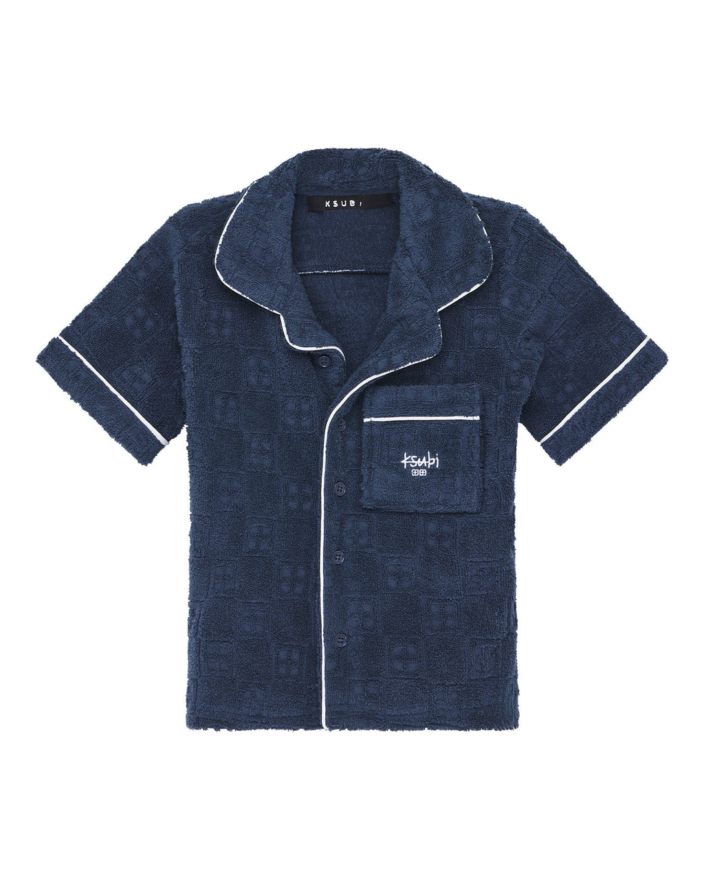 KIDS LIL LOUNGE SS RESORT SHIRT NAVY SHIRTS
