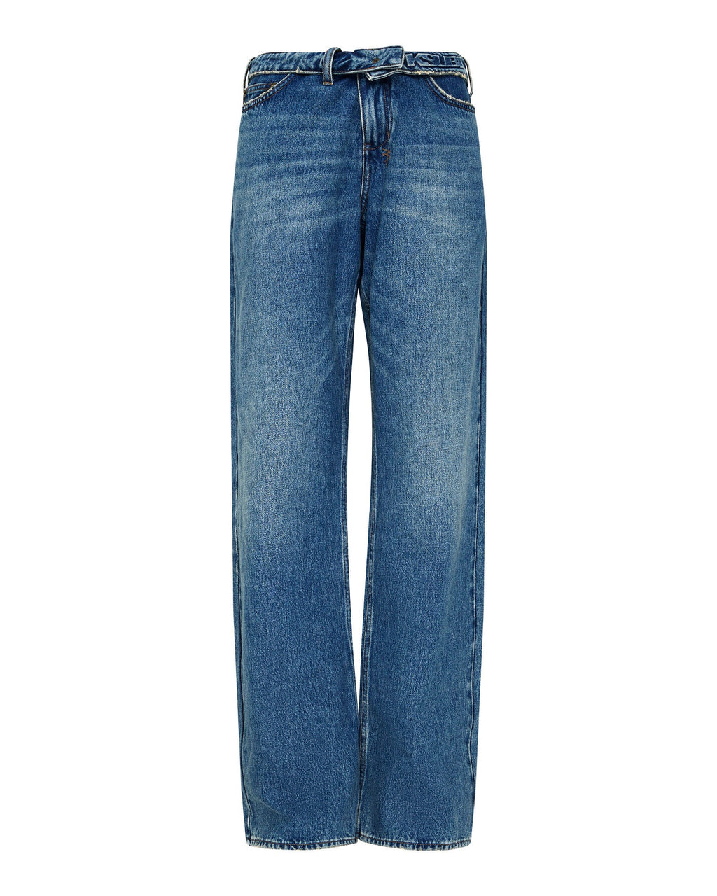 WOMENS LOW RIDER FLIP AGED DENIM JEANS