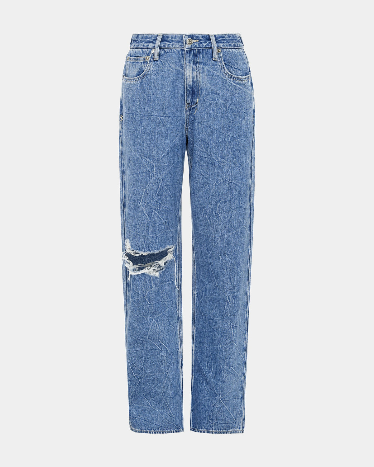 WOMENS LOW RIDER RAMBLE TRASHED DENIM JEANS