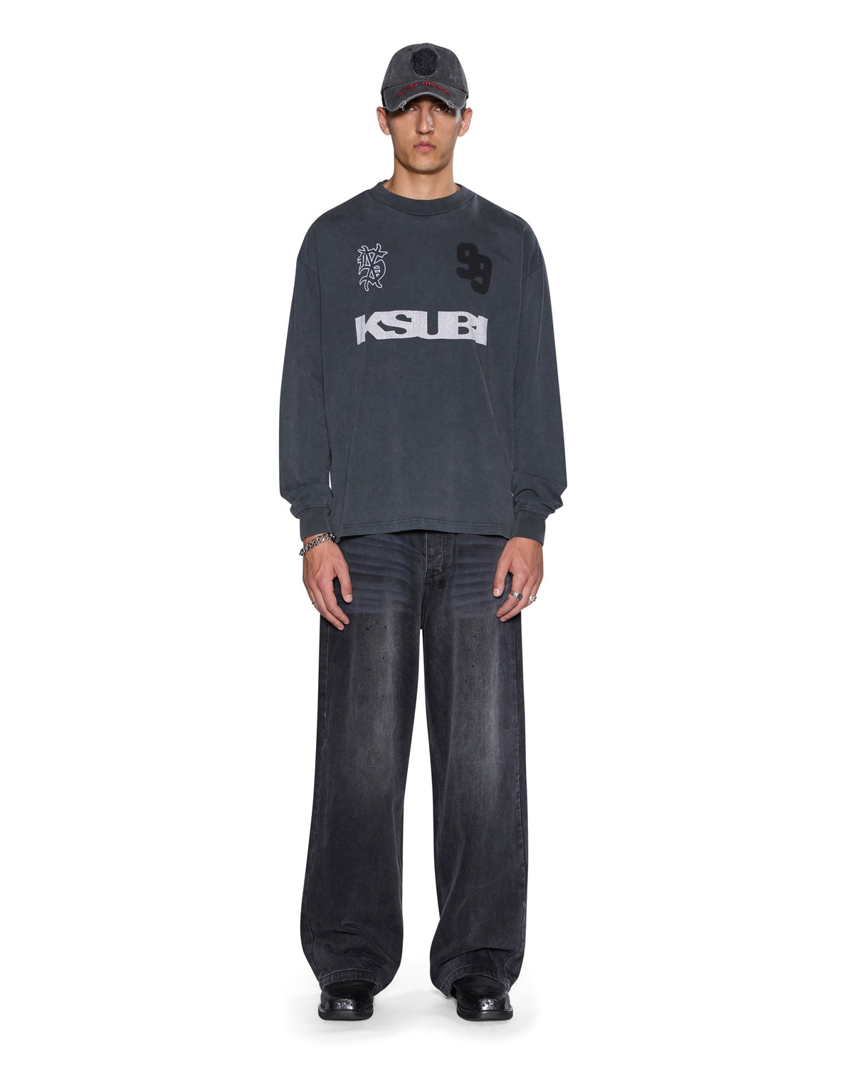 RUGGED EKCESS LS TEE BLASTED BLACK