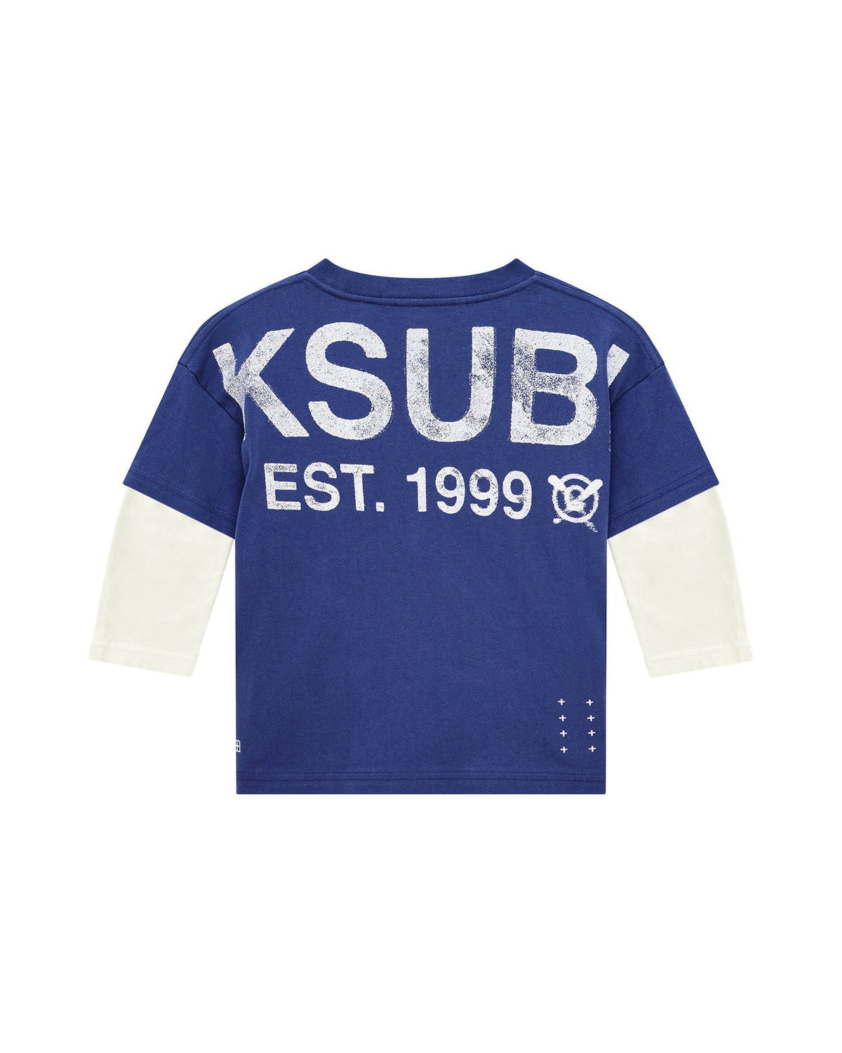 Kids Lil Layered Ls Tee Navy White Tees - Navy