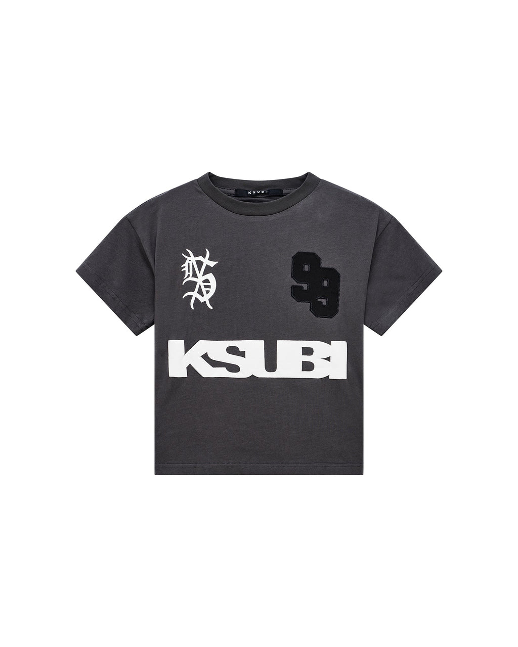 Kids Lil Rugged Biggie Ss Tee Blasted Black Tees - Grey