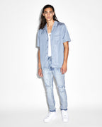 Mens Downtown Ss Shirt Lake Regular Shirts - Blue