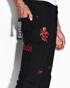 Mens Van Winkle Icons Black Skinny Denim Jeans - Black