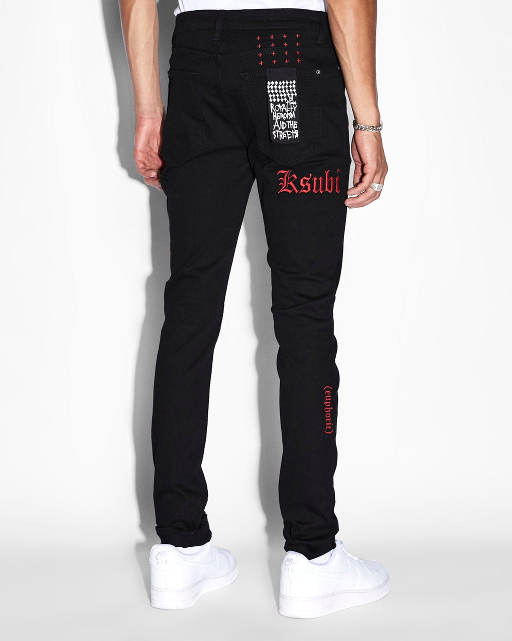 Mens Van Winkle Icons Black Skinny Denim Jeans - Black