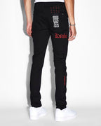 Mens Van Winkle Icons Black Skinny Denim Jeans - Black
