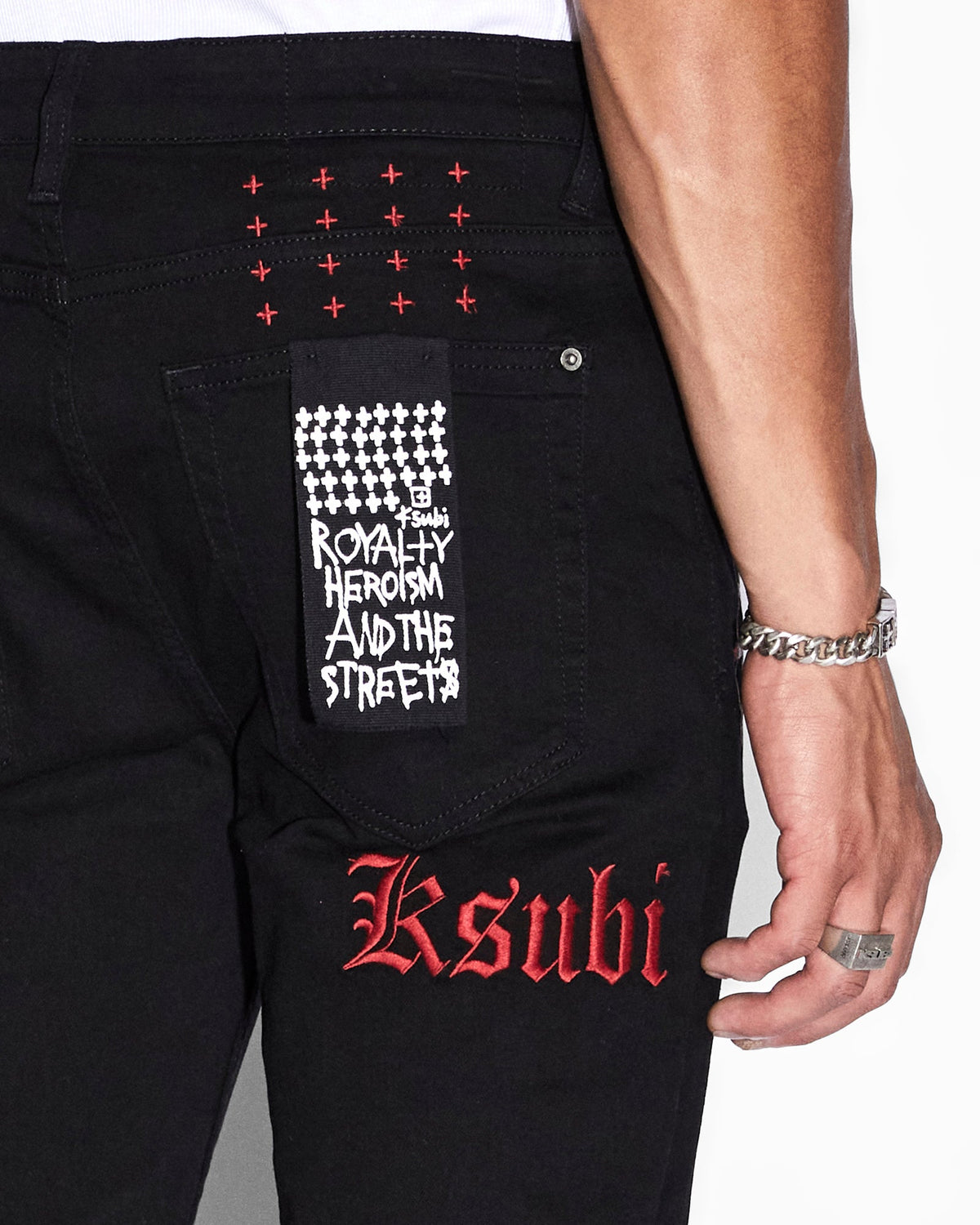 Mens Van Winkle Icons Black Skinny Denim Jeans - Black