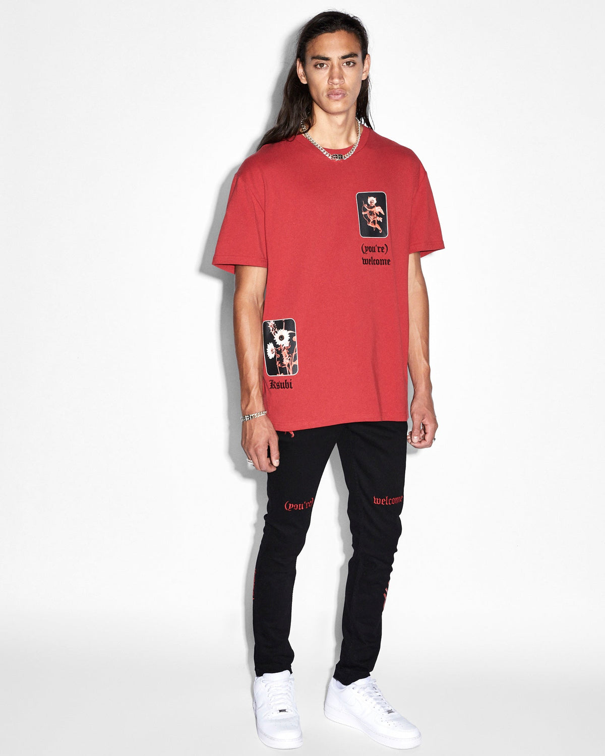 Mens Icons Biggie Ss Tee Crimson Oversized Tees - Red