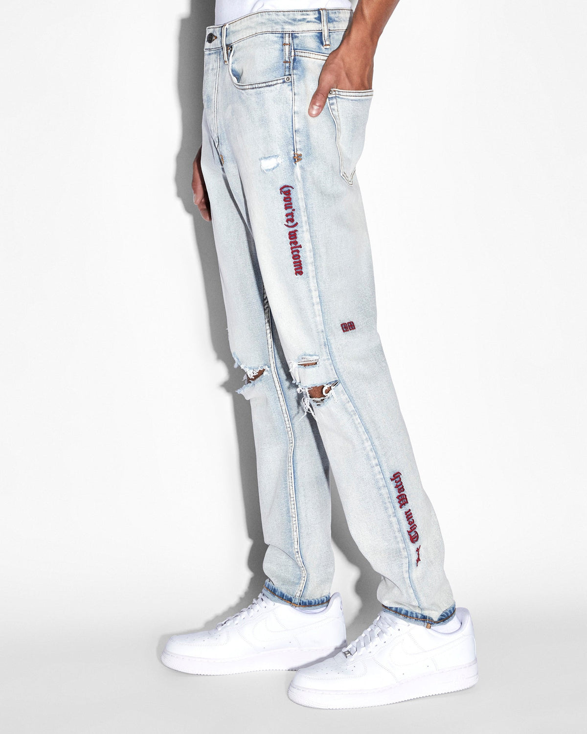Mens Wolfgang Icons Tapered Denim Jeans - Denim