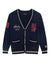 MENS  PLAYOFF CARDIGAN NAVY BOXY KNITWEAR