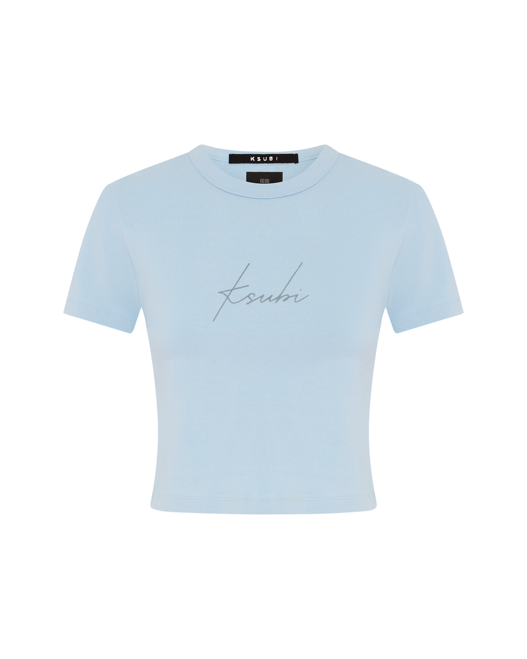 WOMENS MONIKER BABY TEE SKY TEES