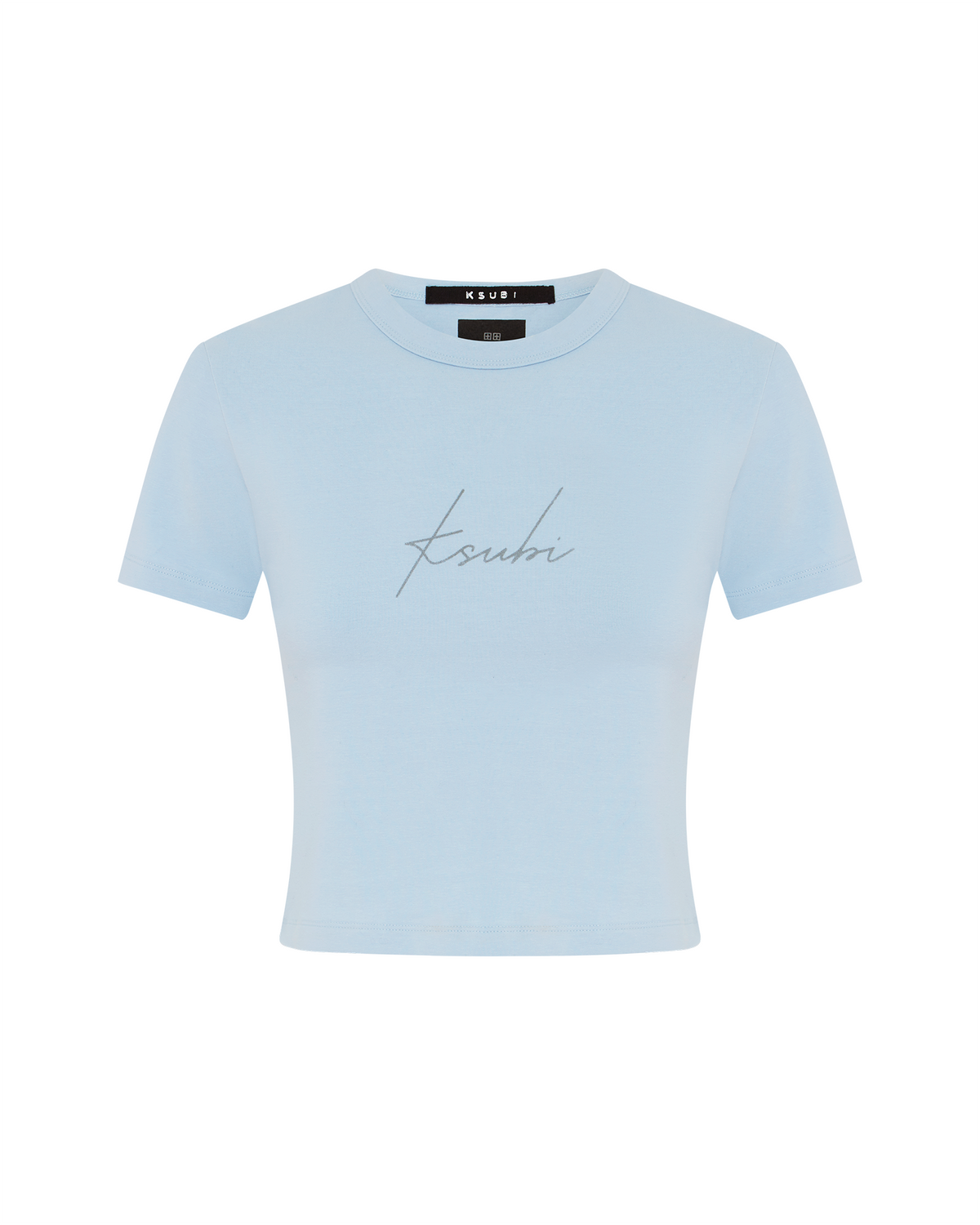 WOMENS MONIKER BABY TEE SKY TEES