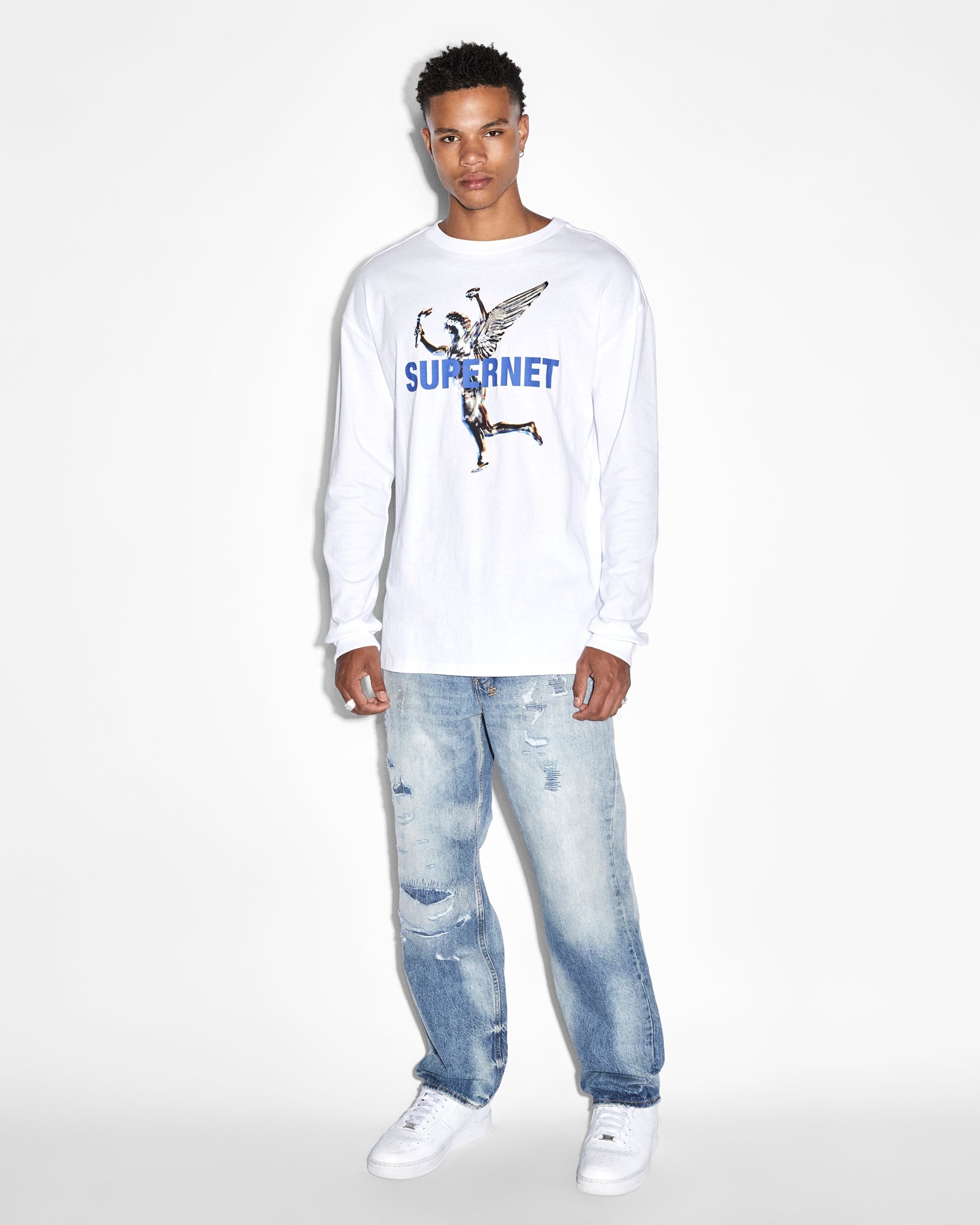 MENS ROLLS KASH LS TEE TRU WHITE REGULAR TEES