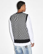 Mens Check Out Knit Vest Multi Regular Knitwear - Multi Colour