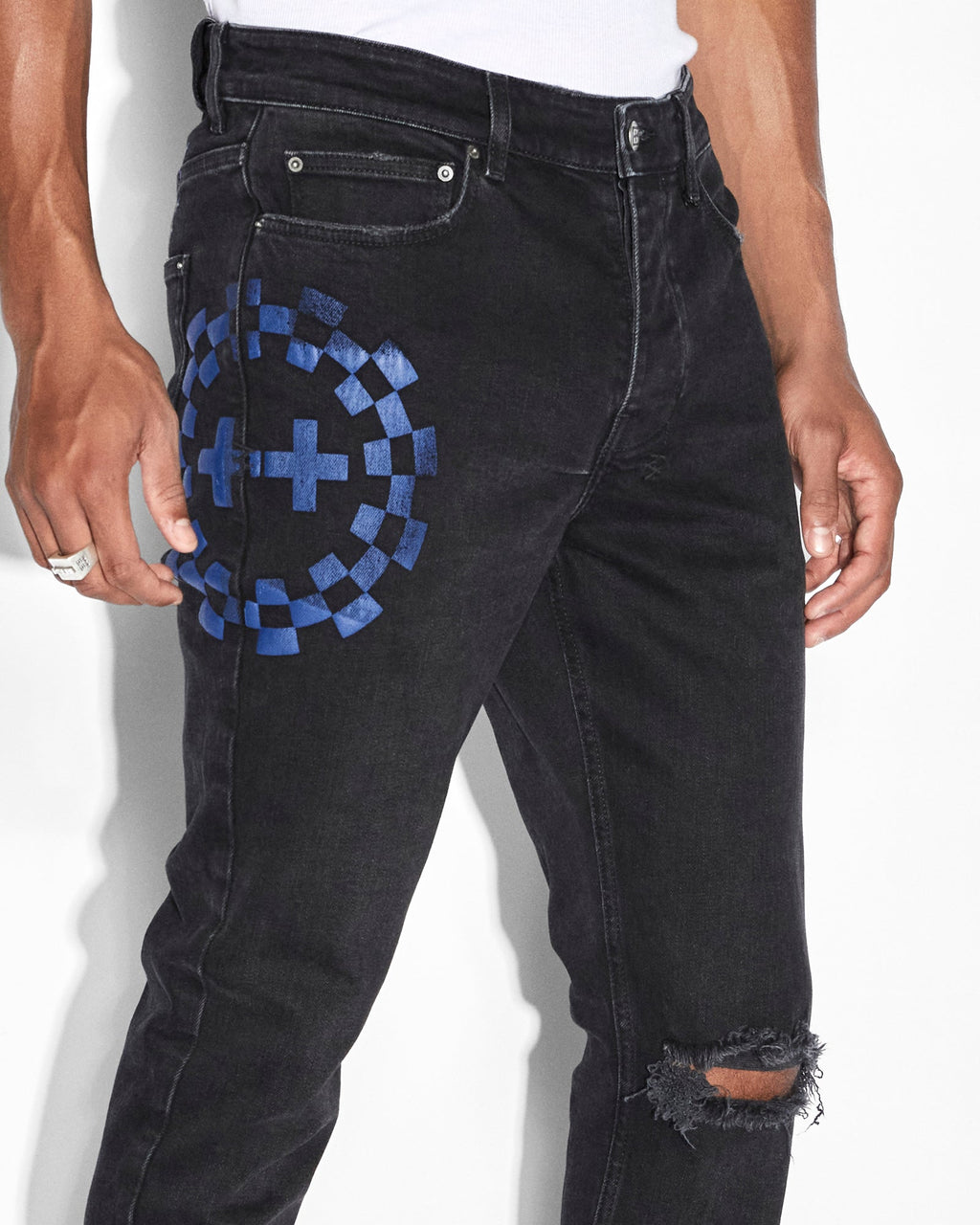 Mens Chitch Team Slim Denim Jeans - Black
