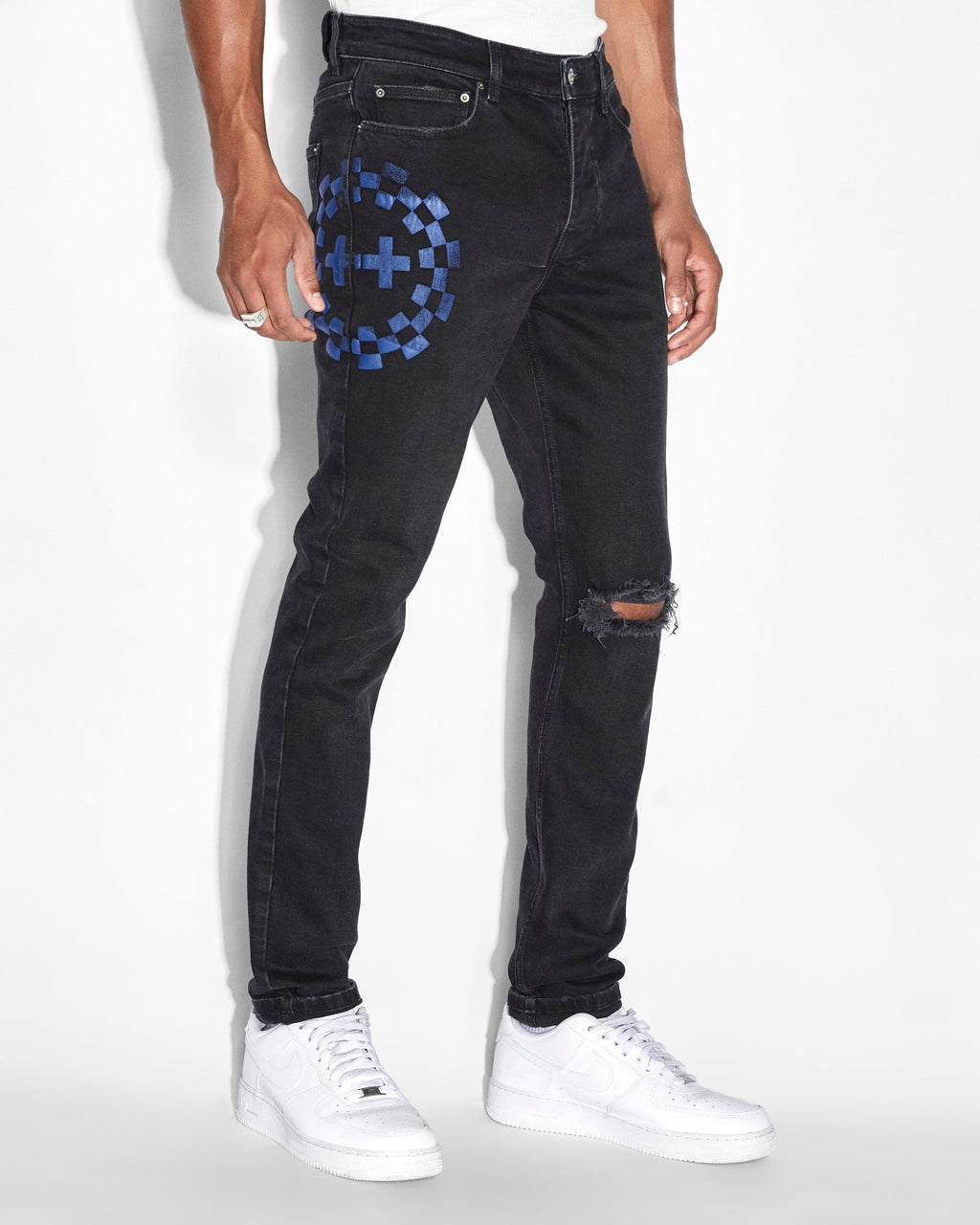 Mens Chitch Team Slim Denim Jeans - Black
