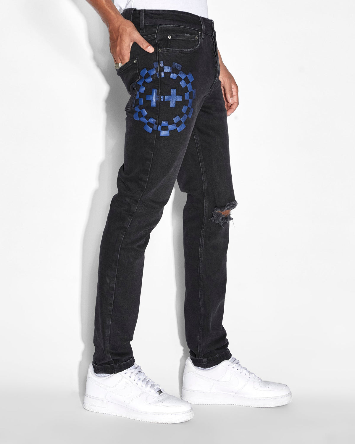 Mens Chitch Team Slim Denim Jeans - Black