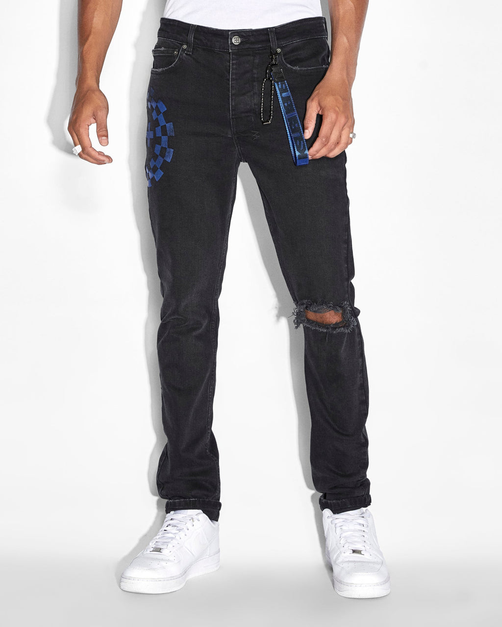 Mens Chitch Team Slim Denim Jeans - Black