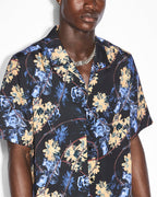 Mens Hyperflower Resort Ss Shirt Black Regular Shirts - Multi Colour