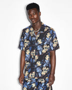 Mens Hyperflower Resort Ss Shirt Black Regular Shirts - Multi Colour
