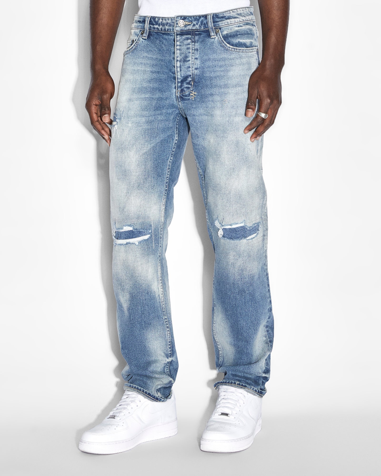 MENS  HAZLOW TEKTONIK STRAIGHT DENIM JEANS