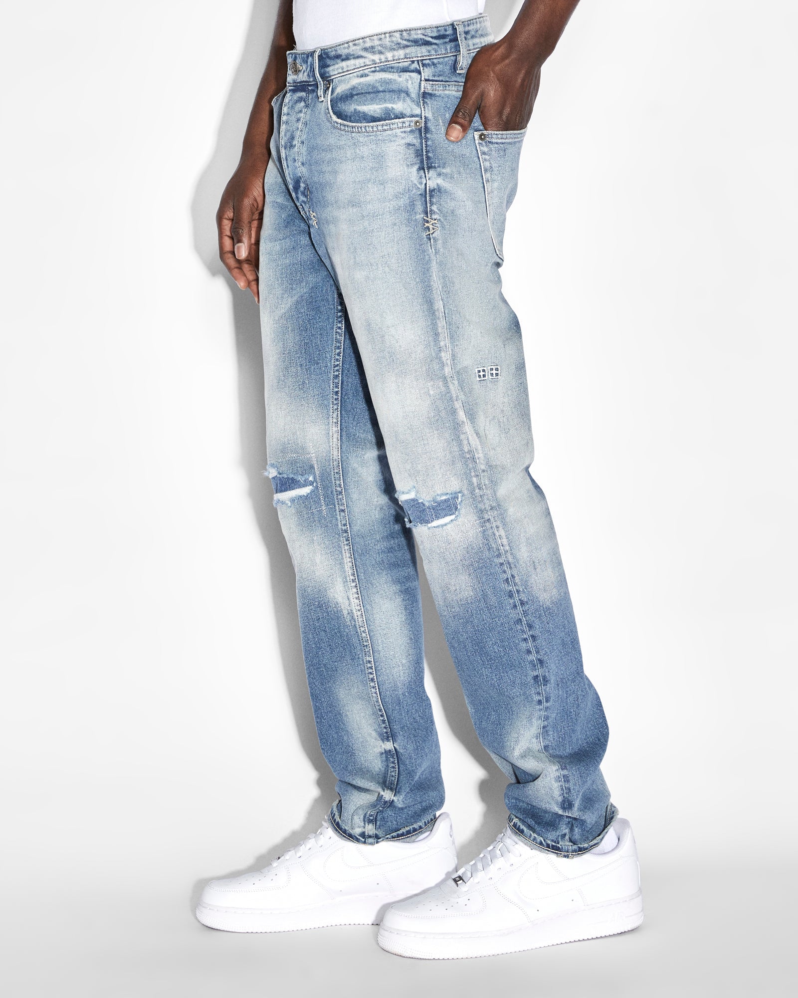 MENS  HAZLOW TEKTONIK STRAIGHT DENIM JEANS